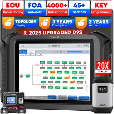 XTOOL D9S Sistema Completo Bidireccional Escáner de Diagnóstico ECU Codificación Clave Programador Foto 1 de 4