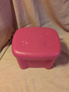 Little Tikes Hot Pink Hocker Kissen Top Look Knöpfe Kosmetik Stuhl - Bild 1 von 12