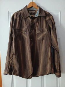 Wrangler Retro Shirt Mens Large Pearl Snap Western MVR008M Striped - Picture 1 of 12