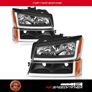 Par de faros delanteros negros para Chevrolet Silverado 2003-2006 - Imagen 1 de 9