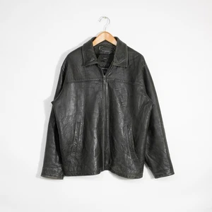 Claiborne Lambskin Leather Jacket Mens XL - Zip Up Distressed Patina Black Soft - Picture 1 of 13