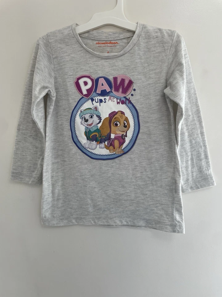 NIckelodeon Niños Niñas Paw Patrol Skye Everest Camisa Manga Larga Gris Jaspeado 6 Foto 1 de 4