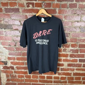 Vintage DARE Shirt Mens Large Black Resist Drugs And Violence Maryville Police - Picture 1 of 6