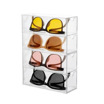 Acrylic Sunglasses Organizer with 4 Lid Drawer Organizer Rectang Supplies for... - Image 1 of 4