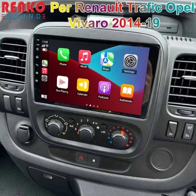 Car Radio 9" Android 13 Carplay Per Renault Trafic Opel Vivaro B Navi GPS 2+64GB - Immagine 1 di 4