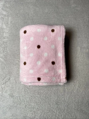 Walmart George Manta Bebé Lunares Marrón Blanco Círculos Rosa Vellón Lovey Foto 1 de 4