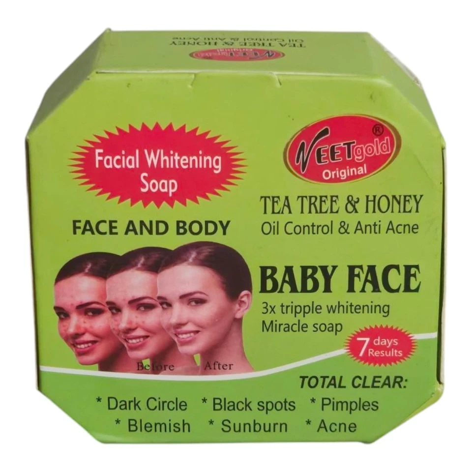 Veet Gold Tea Tree Oil Control Anti Acne Babyface Face Body Soap