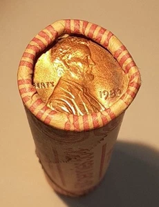 Lincoln Cent 1982 rollo de cobre, fecha grande tipo 50 monedas - BU en tubos/envolturas - Imagen 1 de 3
