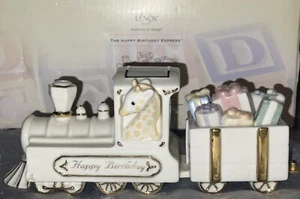 Lenox The Happy Birthday Express Porcelain Train Steam Engine Presents Gold Trim - Picture 1 of 8
