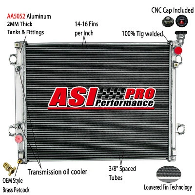 ASI 3 Row Aluminum Radiator For 2005-2011 Toyota Tacoma 2.7L L4 4.0L V6 - Image 1 of 4