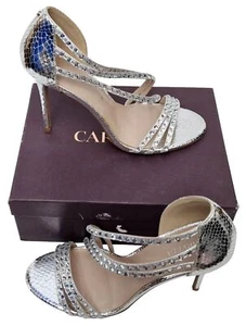 CARVELA Goliath Ladies Silver High Heels Lovely Strappy Party Sandals RRP £89.00