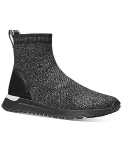 Michael Kors Bodie Black Metallic Bootie Wedges Boots Sneakers Shoes 6 6.5 7.5 - Picture 1 of 4