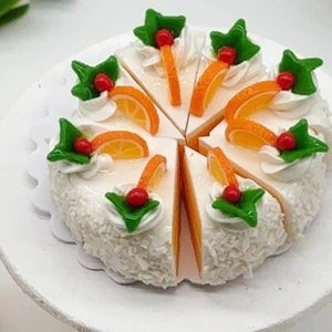 Torta finta in miniatura a fette 40 mm fatta in argilla torta casa delle bambole - Foto 1 di 10