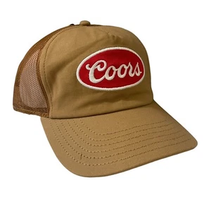 Coors Beer Mad Engine Tan Retro Mesh Adjustable Snapback Trucker Dad Cap OSFM - Picture 1 of 8
