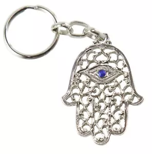 Hamsa chanceuse contre le MAUVAIS IL porte clés amulette porte bonheur cadeau - Imagen 1 de 6