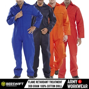 Beeswift Fire Flame Retardant Boilersuit Mens Coverall Overall Cotton Welder - Picture 1 of 10
