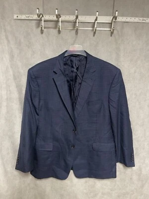 Jos A Bank Blazer Men 50R Blue Tartan Plaid Silk Wool Flannel Coat Jacket Luxury - Image 1 of 4