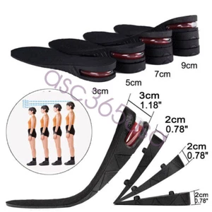 Ajustar 4 capas 9 cm zapato unisex elevación de altura aumento de talón plantilla inserto más alto EE. UU. - Imagen 1 de 15