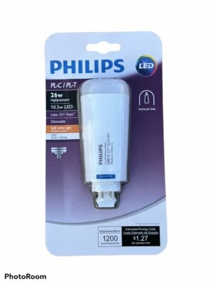 Philips 26W Equivalent Soft White PL-C/T 4-Pin Vertical Orientation LED Tube NEW - Image 1 of 4