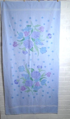 De Colección Dundee Toalla de Baño Azul Floral Mezcla Algodón 59x30 Boho Shabby Retro Foto 1 de 4