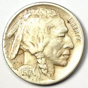 1917-D Buffalo Nickel 5C Coin - XF Details - Scarce Date "D" Mint Coin! - Picture 1 of 4
