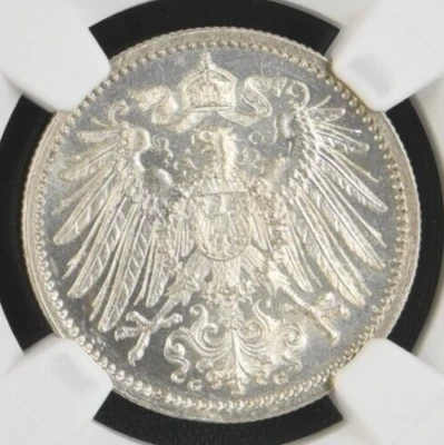 Germany 1904-G 1 Mark NGC MS 66 -- Blast White Gem Flashy Reflective Fields - Image 1 of 4