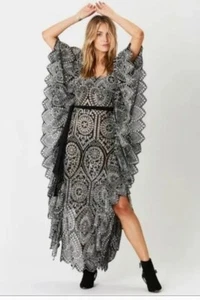 Free People Jen's Pirate Booty LA Sagrada Kaftan Dress Eyelet Boho S Small Rare  - Picture 1 of 8