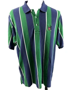 Polo Ralph Lauren 90er Retro bestickt Golf Wappen gestreift Polo Herren Hemd XL - Bild 1 von 7