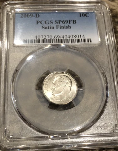 2009 D Roosevelt Dime 10c PCGS SP69FB (FT) SMS Satin Finish FINEST KNOWN Top Pop Cover