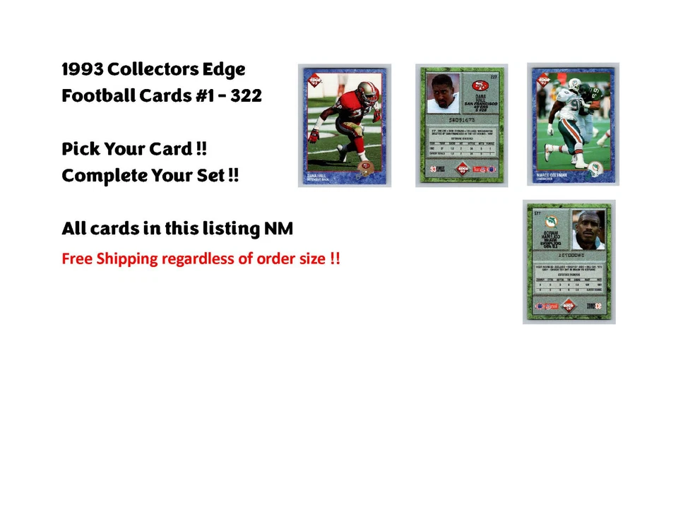 1993 Collectors Edge Football Card | You Pick | Complete Your Set - Image 1 of 1