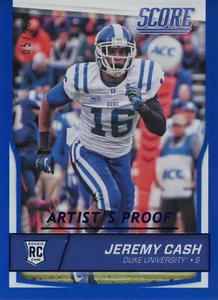 PANINI 2016 SCORE JEREMY CASH #421 5/50 ROOKIES JUMBO KÜNSTLER BEWEIS - Bild 1 von 2