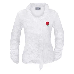 Trachtenbluse Bluse Damen Trachten Rüschenbluse Weiß Rose Stickerei By Johanna - Bild 1 von 6