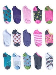 Wonder Nation Girls Socks, 15 Pack No Show - Picture 1 of 6