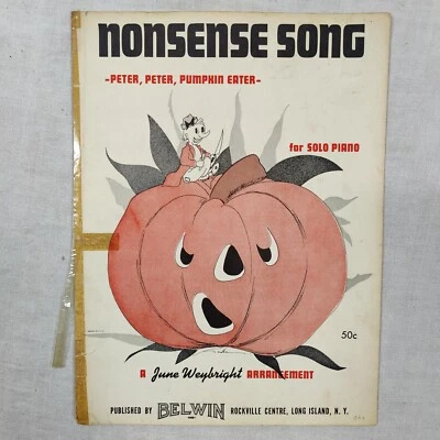Редкий винтажный лист для фортепиано 1954 June Weybright PETER PUMPKIN EATER соло - Изображение 1 из 4