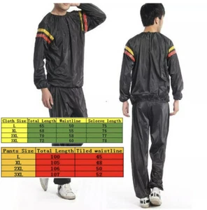 Pérdida de peso Dieta Sauna negra Nylon PVC Traje de sauna forrado de goma- Negro #B - Imagen 1 de 4