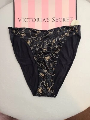 Nuevo con etiquetas Raro De Colección Victoria's Secret Segunda Piel Satinado Bordado Corte Alto Bikini Talla Pequeña Foto 1 de 4