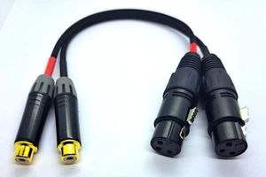 Cable adaptador 2 x XLR hembra - 2 x RCA RCA embrague vers. Longitudes - Imagen 1 de 2