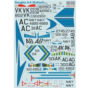 Douglas A4 Skyhawk, Parte 1 Calcomanías 1:72 PS 72-367 para Avión Kit Modelo Plástico - Imagen 1 de 4