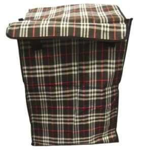 Folding Shopping Cart Liner Insert Rolling Utility Trolley Granny Basket Plaid - Picture 1 of 13