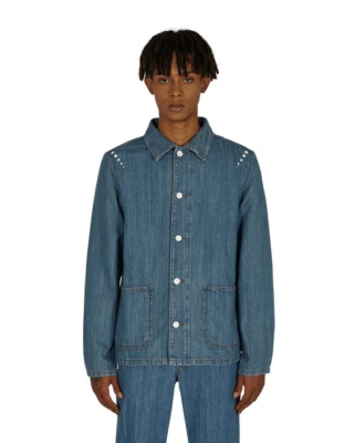 A.p.c. x Rth Veste Stenciled Denim Shirt Blue Size XL - Image 1 of 2