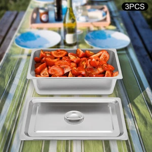 Sartenes de mesa de vapor de 6 pulgadas con tapa sartenes de mesa de vapor de acero inoxidable para catering de 3 piezas - Imagen 1 de 12