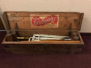 Antique F.H Ayers Club Croquet Game Set - Picture 1 of 9