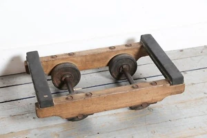 Vintage Heavy-Duty Wooden Piano Trolley Dolly Robust Industrial - Picture 1 of 7