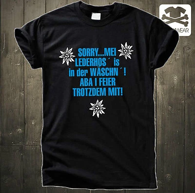 MEI LEDERHOS´ IS IN DER WÄSCHN | OKTOBERFEST MÜNCHEN | PARTY WÄSCHE FUN SHIRT - Bild 1 von 2