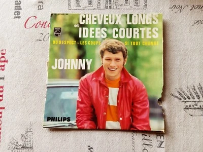 Johnny HALLYDAY   Cheveux longs et idées courtes  disque vinyle 45 tours - Photo 1/4