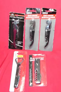 FREE SHIP,5 Brand NEW 3 in 1 Corkscrew Waiters Friend,Wine Key,Salute,Bar Buddy - Picture 1 of 7