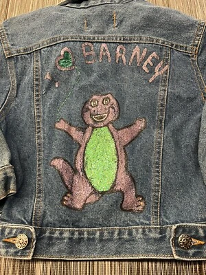 Джинсовая куртка ручной работы BARNEY the Dinosaur размер 4T - Изображение 1 из 4