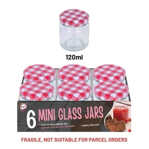 6pc 120ml each Mini Glass Jars for storage save place brand new sale - Picture 1 of 1