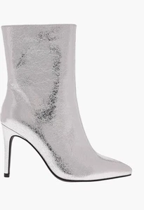 Nuovo..! Stivaletti donna MIA Mardi a punta moda taglia 8M argento tacco a spillo - Foto 1 di 8