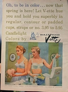 2000 Hollywood Maxwell V-ette Women's Candlelight Blue Slip Bra Vintage ad - Picture 1 of 1